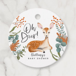 Oh Deer Rustic Fall Woodland Baby Shower  Favour Tags