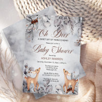 Oh Deer Rustic Winter Floral Twins Baby Shower In