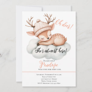 Oh Deer, She's Almost Here Baby Shower Invitation