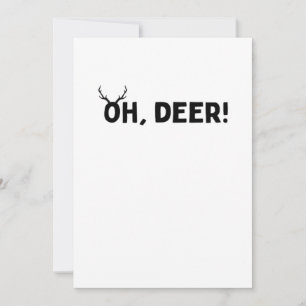 Oh Deer Simple Aesthetic Flat Holiday Card