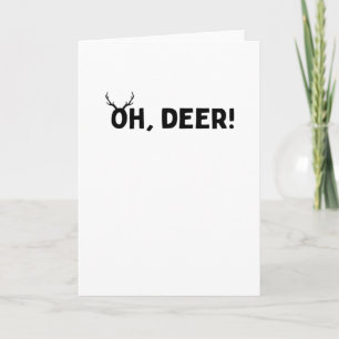 Oh Deer Simple Aesthetic Folded Greeting Card
