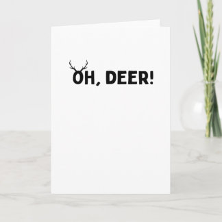 Oh Deer Simple Aesthetic Folded Greeting Card