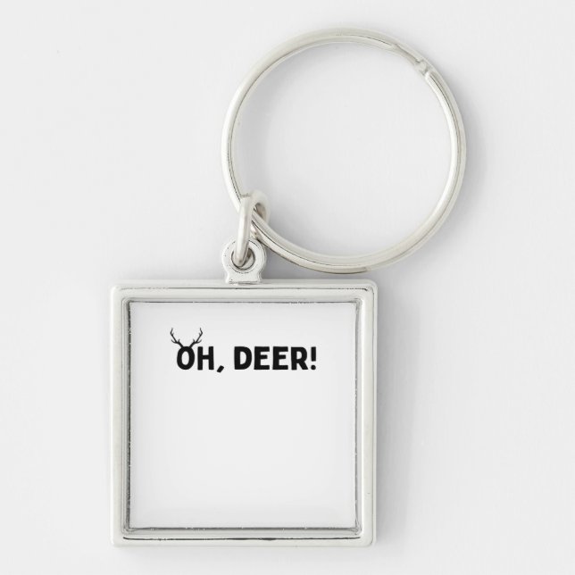 Oh Deer Simple Aesthetic  Key Ring (Front)