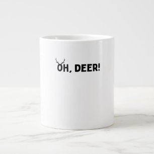 Oh Deer Simple Aesthetic  Large Coffee Mug