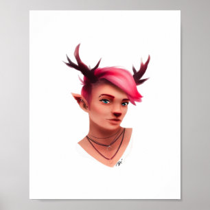 Oh Deer Simple Creative Style  Poster