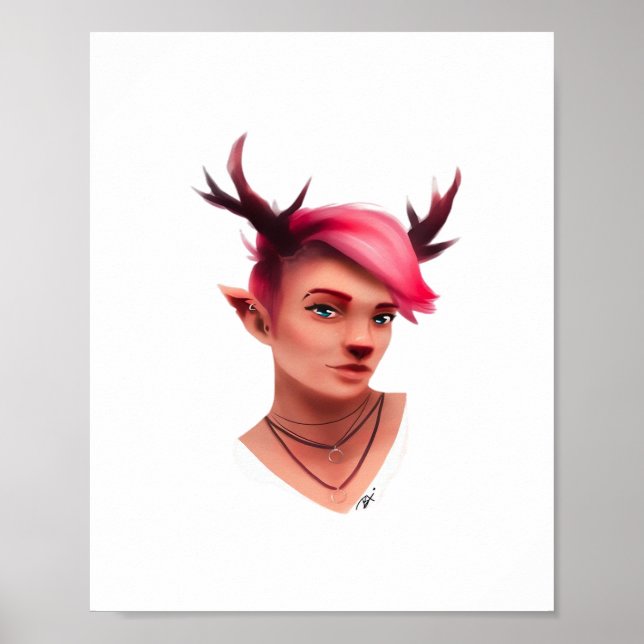 Oh Deer Simple Creative Style  Poster (Front)