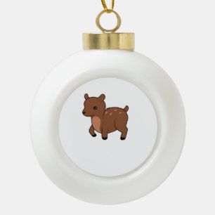 Oh Deer Soft Minimal Design Ceramic Ball Christmas Ornament