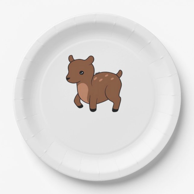 Oh Deer Soft Minimal Design  Paper Plate (Front)