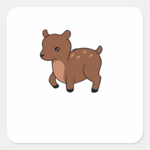 Oh Deer Soft Minimal Design  Square Sticker