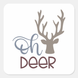 Oh deer square sticker