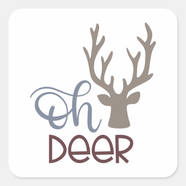 Oh deer square sticker (Front)