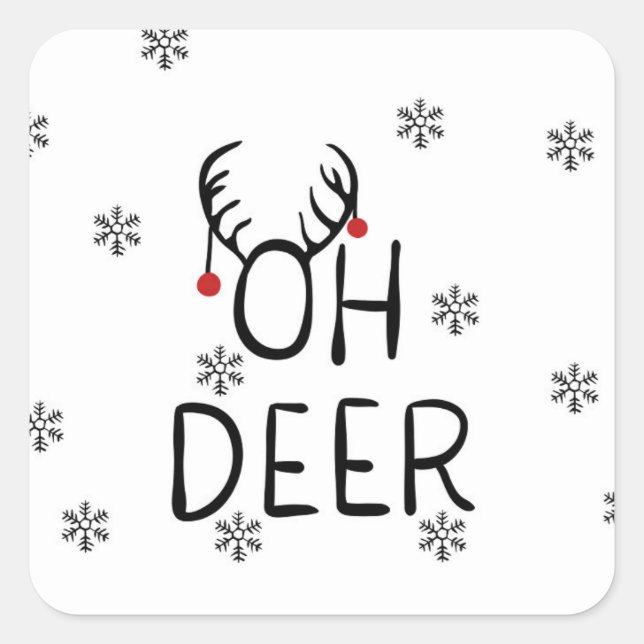 Oh, Deer! Square Sticker (Front)