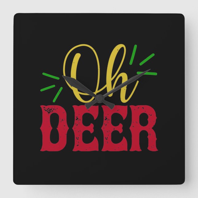 Oh Deer Square Wall Clock (Front)