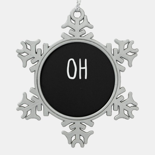 Oh Deer Trendy Halloween Style  Snowflake Pewter Christmas Ornament (Front)