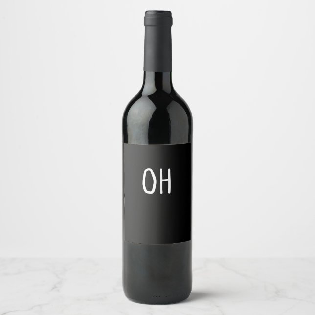 Oh Deer Trendy Halloween Style  Wine Label (Front)