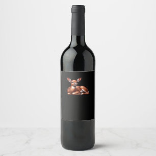 Oh Deer Trendy Modern Aesthetic Wine Label