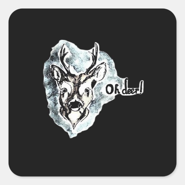 Oh Deer Trendy Modern Style  Square Sticker (Front)