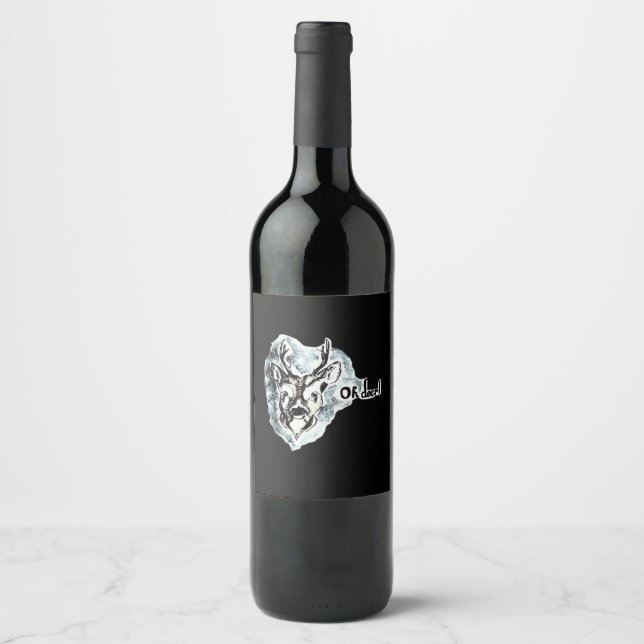 Oh Deer Trendy Modern Style  Wine Label (Front)