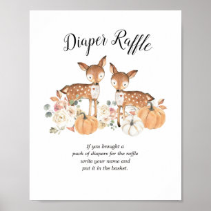 Oh Deer Twins Diaper Raffle Sign
