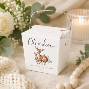 Oh deer watercolor floral baby shower favour box
