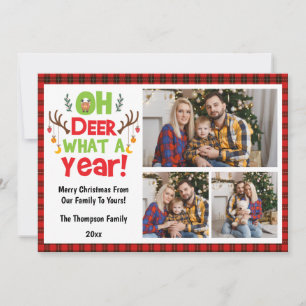Oh Deer What A Year 2025 3 Family Photos Christmas Holiday Card
