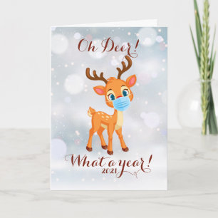 Oh Deer What A Year Christmas Holiday Card