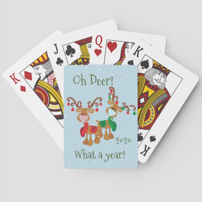 Oh Deer What a Year Christmas Pandemic 2020 Playing Cards (Back)