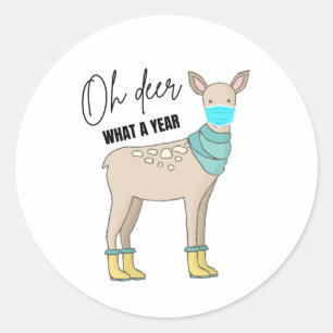 Oh Deer What A Year Christmas Stickers