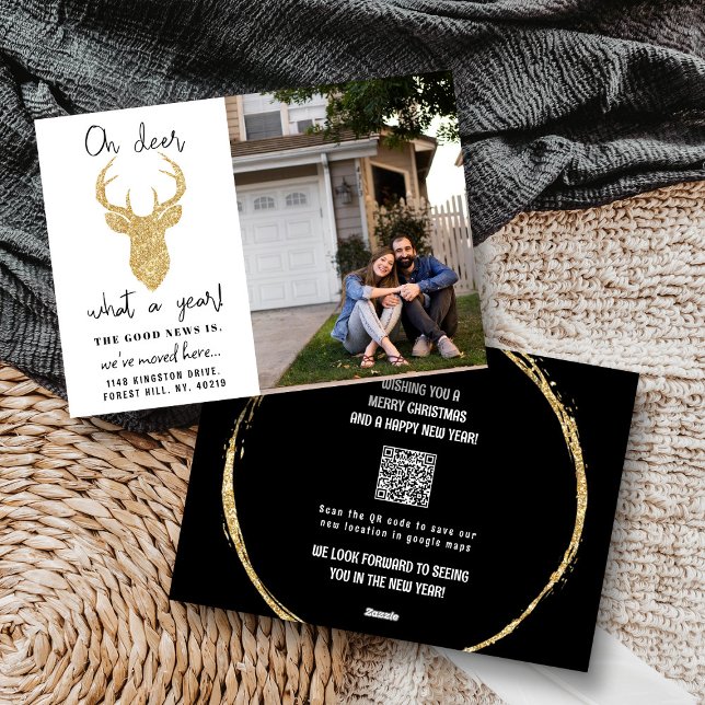 Oh Deer, What A Year! Funny Christmas Photo Holiday Card (Creator Uploaded)