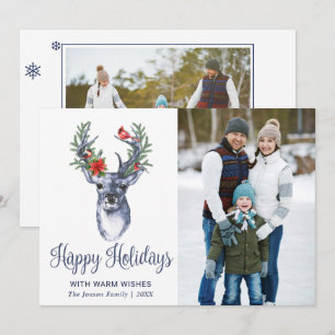 Oh Deer What a Year Merry Christmas Greeting PHOTO Holiday Card