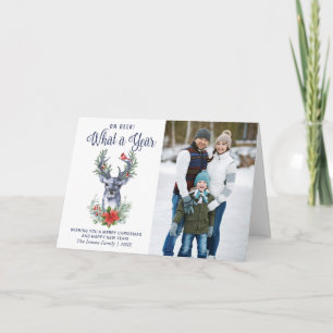 Oh Deer What a year Merry Christmas PHOTO Holiday Card