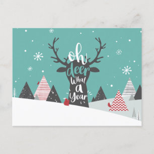 Oh Deer What A Year Pandemic 2020 Christmas Holiday Postcard
