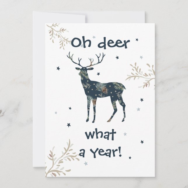 Oh Deer What A Year Quarantine 2020 Christmas Holiday Card (Front)