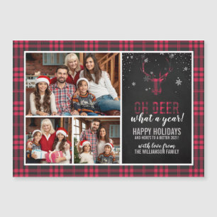 Oh Deer What A Year!   Red Buffalo Plaid Christmas