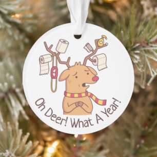 Oh Deer, What A Year, Reindeer and Toilet Paper Ornament