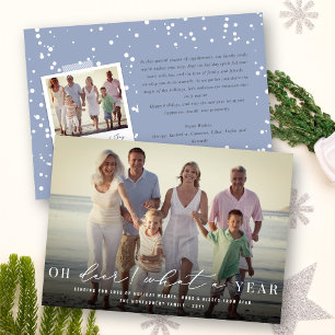 Oh Deer What A Year Simple Typography Modern Photo Holiday Card