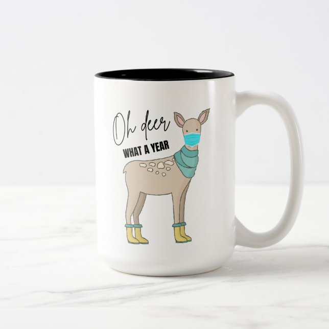 Oh Deer What A Year Two Toned Mug  (Right)