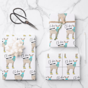 Oh Deer What A Year Wrapping Paper Sheets