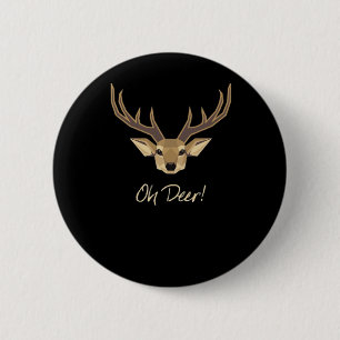 Oh Deer Whimsical Artistic Expression  6 Cm Round Badge