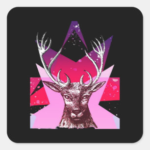 Oh Deer Whimsical Creative Design Square Sticker