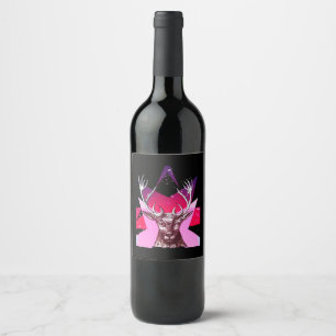 Oh Deer Whimsical Creative Design Wine Label