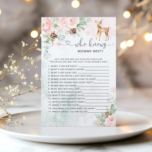 Oh deer Who knows mummy best baby shower game