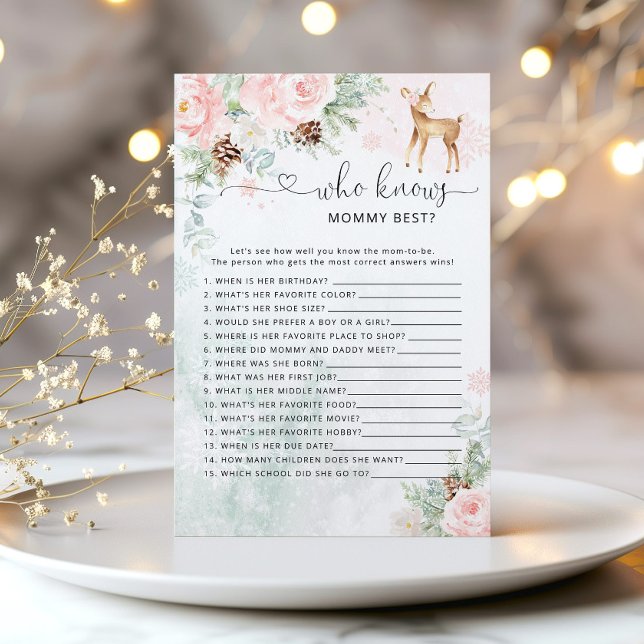 Oh deer Who knows mummy best baby shower game (Creator Uploaded)