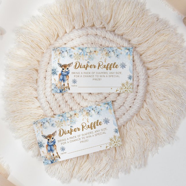 Oh Deer Winter Baby Boy Shower Diaper Enclosure Card (Creator Uploaded)