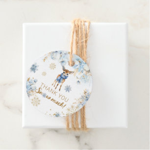 Oh Deer Winter Baby Boy Shower Favour Tags