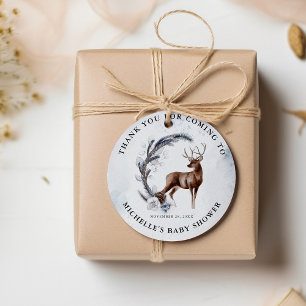 Oh Deer! Winter Baby Shower Thank You Gift Favour Tags