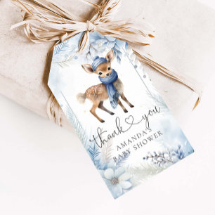 Oh Deer Winter Boy Baby Shower  Gift Tags