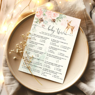 Oh deer winter calligraphy baby trivia game