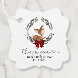 Oh Deer Winter Greenery Thank You Favour Tags