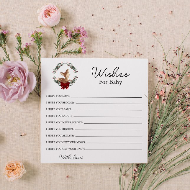 Oh Deer Winter Greenery Wishes For Baby Card (Creator Uploaded)